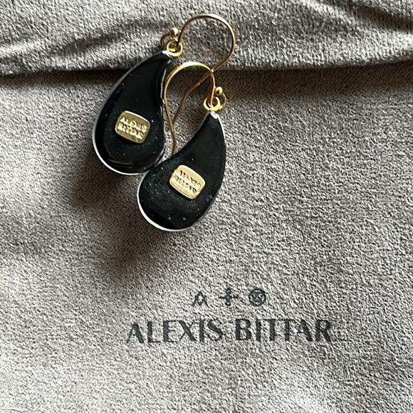 Alexis Bittar Rose Grey Lucite Dewdrop Earrings with Pouch! - Picture 7 of 11